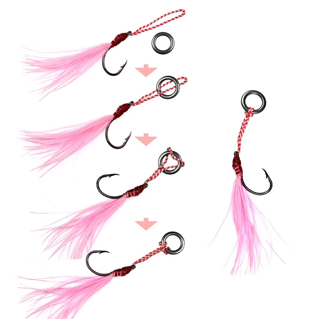 FishTrip Solid Rings Fishing Stainless Steel 20~50Pack High Strength Heavy Duty Seamless Lure Connector Fishing Terminal Tackle