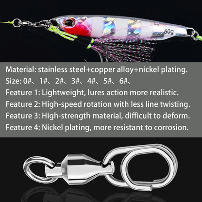 10Pcs Fishing Lure Bait Connector Stainless Steel High Quality Double Swivel Rings Oval Split Rings Fishing Tackle Accessories