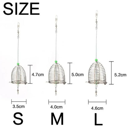FLYSAND Fish Small Stainless Steel Bait Cage Basket Feeder HolderFishing Lure Cage Fishing Accessories Carp Fishing Bait Basket