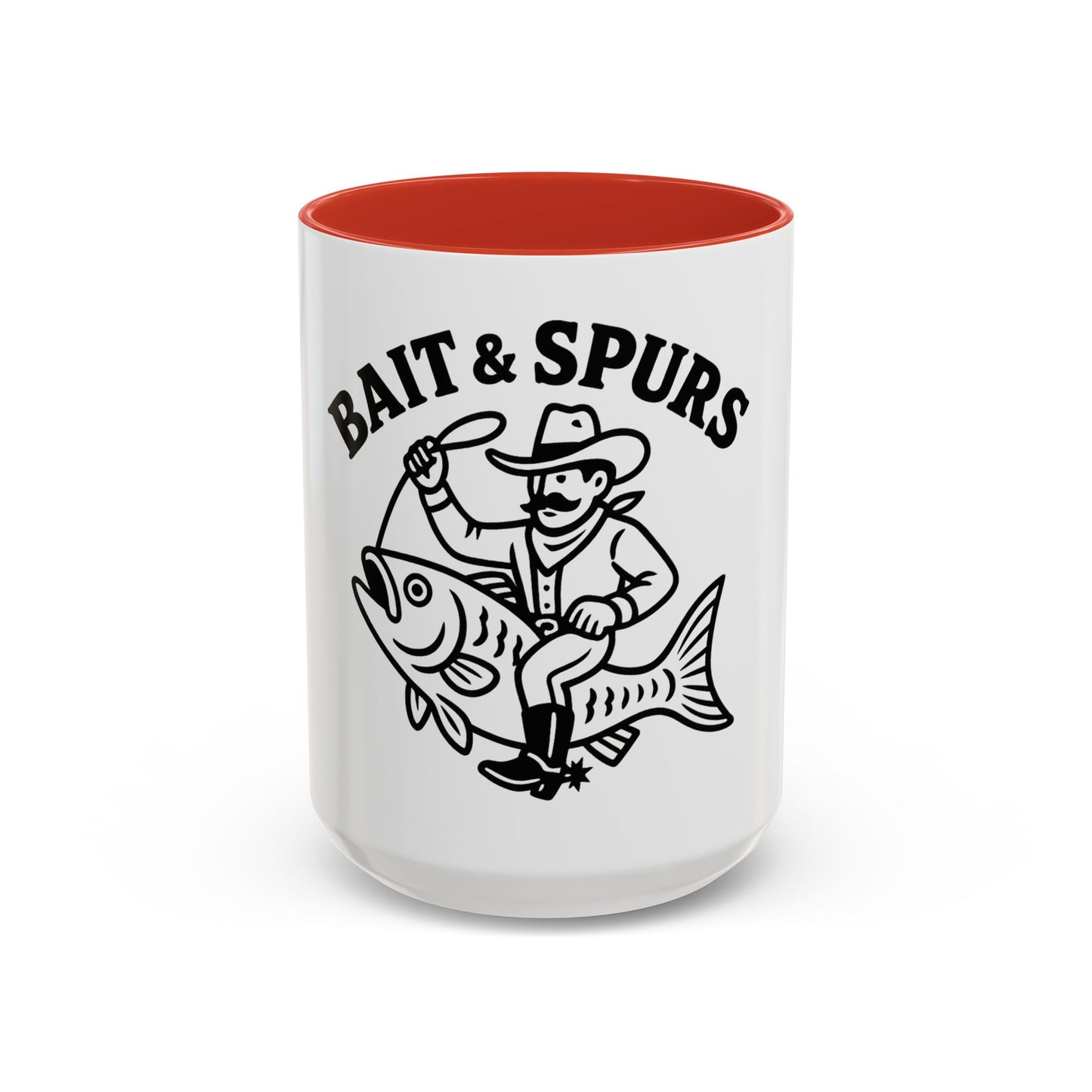 Bait & Spurs Coffee Mug — Cowboy Fishing Graphic Accent Mug (11/15oz)
