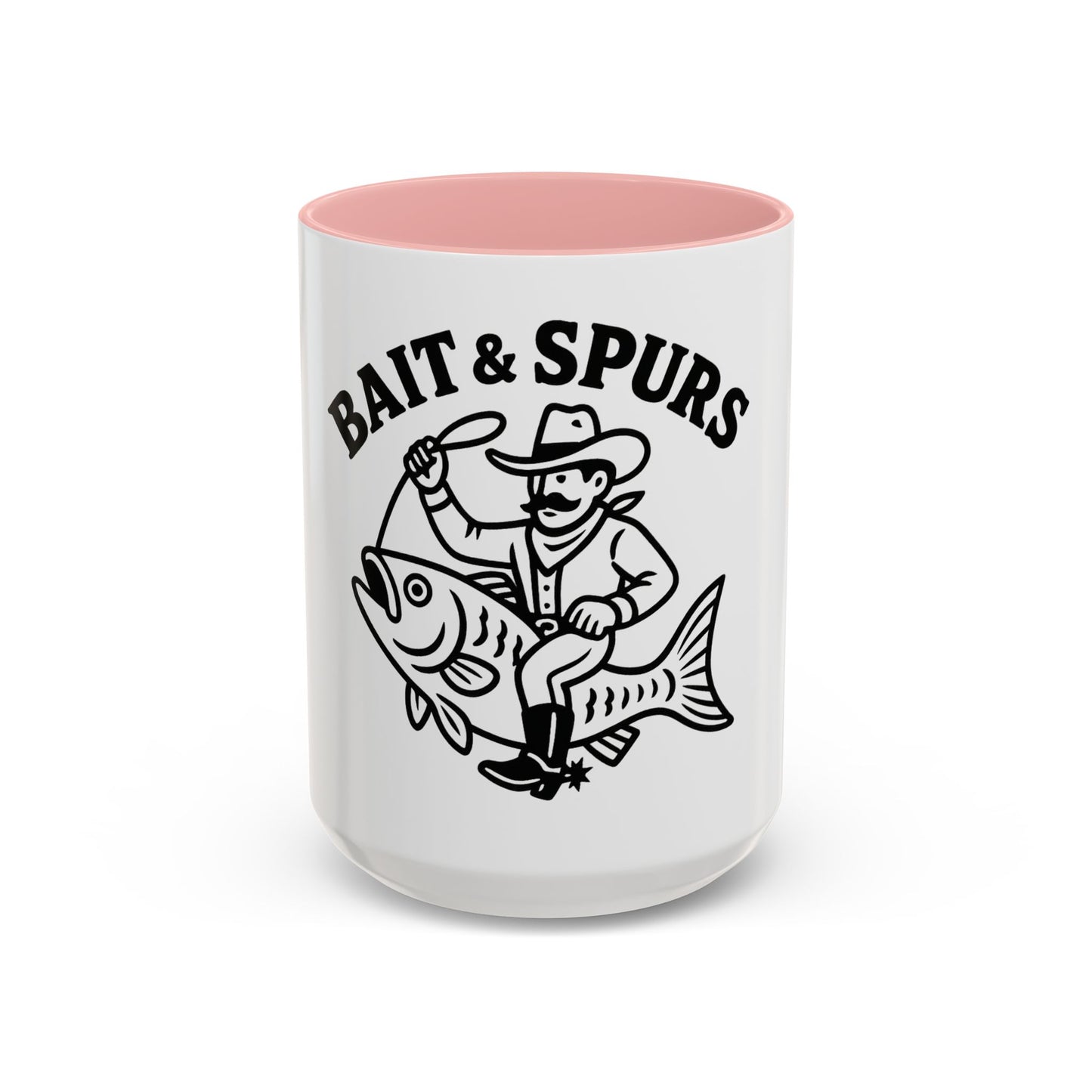 Bait & Spurs Coffee Mug — Cowboy Fishing Graphic Accent Mug (11/15oz)
