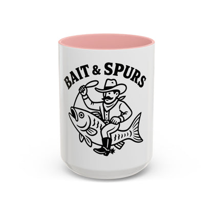 Bait & Spurs Coffee Mug — Cowboy Fishing Graphic Accent Mug (11/15oz)