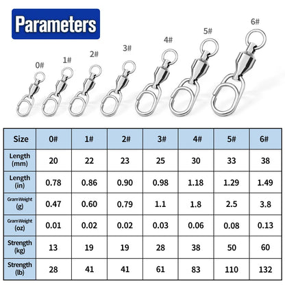 10Pcs Fishing Lure Bait Connector Stainless Steel High Quality Double Swivel Rings Oval Split Rings Fishing Tackle Accessories