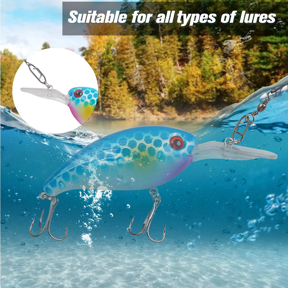 50Pcs Power Fishing Clips Fishing Speed Clips High Strength Fishing Lure Clips Stainless Steel Quick Change Fast Link Clip Snaps