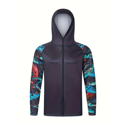 Anti-UV UPF 50+ jacket Hiking Fishing Wear Zipper Hooded Jersey Long sleeved quick drying Fishing Clothes
