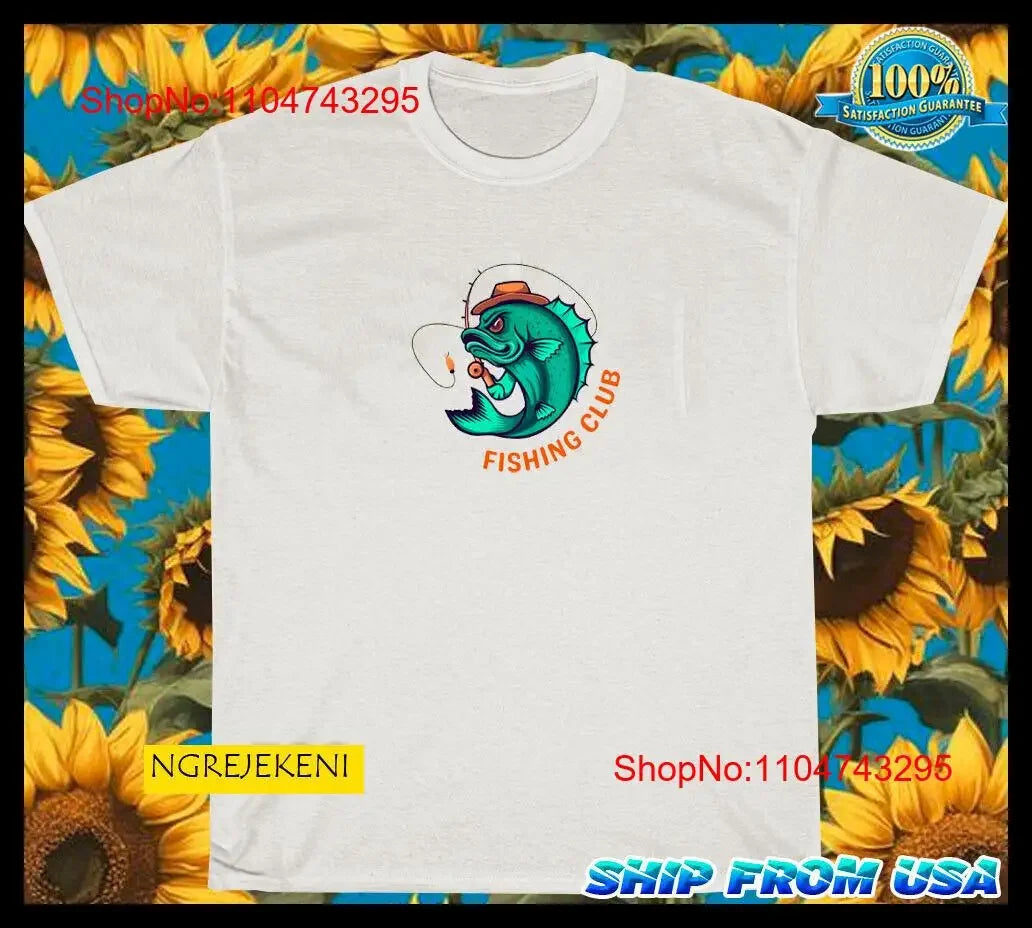 New item Fish Fishing Logo american funny T Shirt SIZE S 5XL vintage Washed graphic designer clothes homme Unisex Breathable