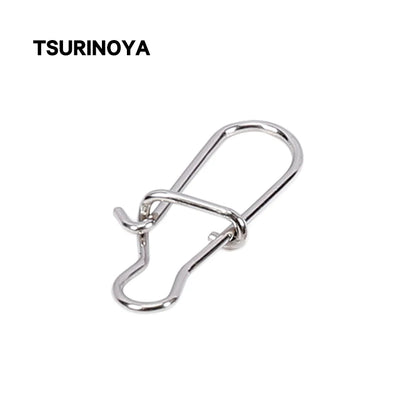 TSURINOYA Stainless Steel Fishing Snaps 50PCS Fastlock Clips Safety Pin Connector Accessories Tackle for Lures Hooks