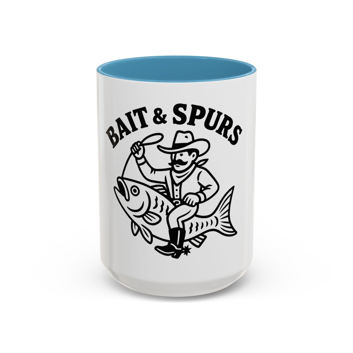 Bait & Spurs Coffee Mug — Cowboy Fishing Graphic Accent Mug (11/15oz)