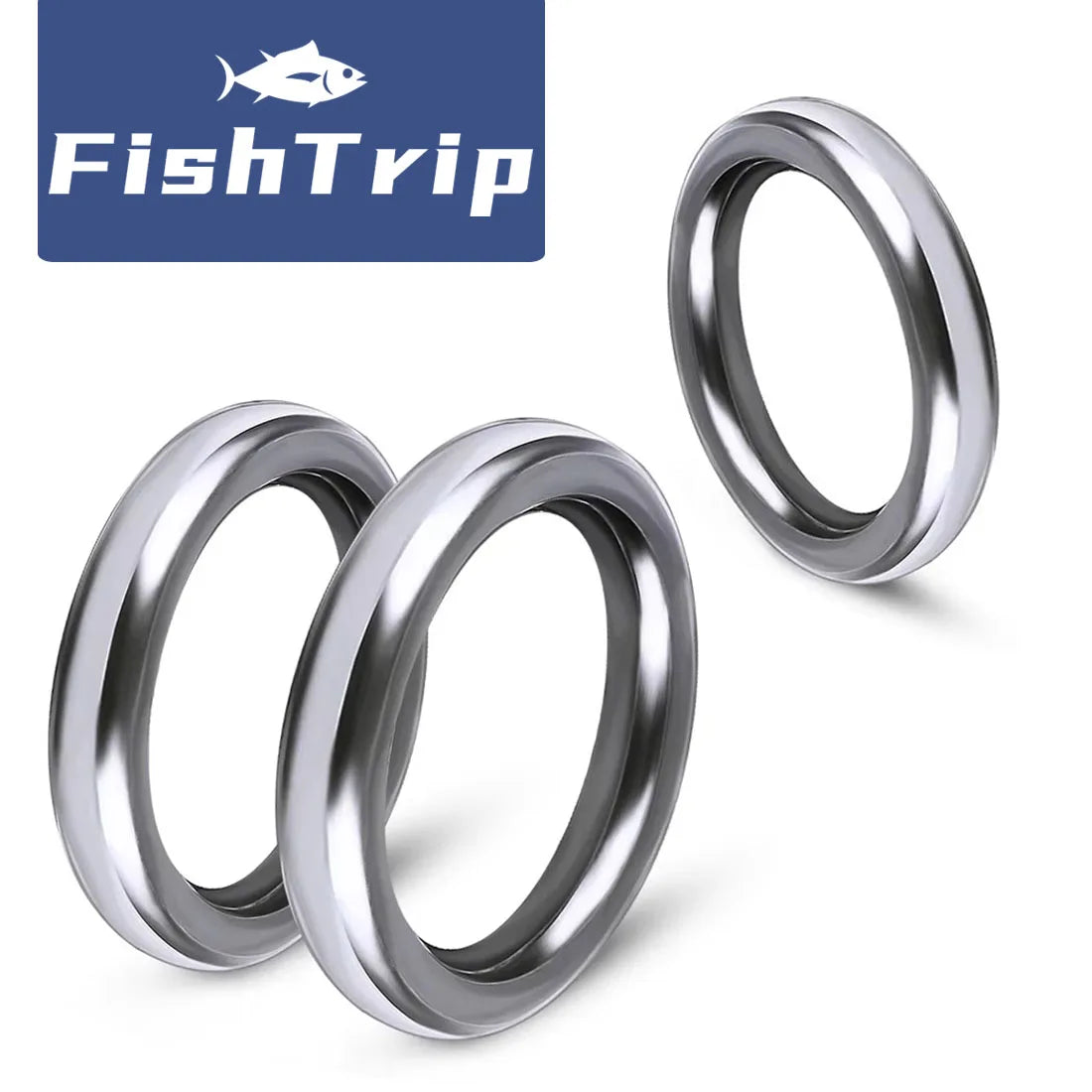 FishTrip Solid Rings Fishing Stainless Steel 20~50Pack High Strength Heavy Duty Seamless Lure Connector Fishing  Terminal Tackle