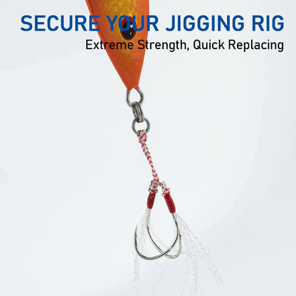 FishTrip Solid Rings Fishing Stainless Steel 20~50Pack High Strength Heavy Duty Seamless Lure Connector Fishing  Terminal Tackle