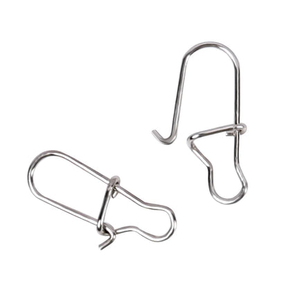 TSURINOYA Stainless Steel Fishing Snaps 50PCS Fastlock Clips Safety Pin Connector Accessories Tackle for Lures Hooks