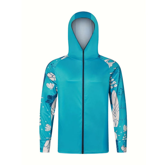 Anti-UV UPF 50+ jacket Hiking Fishing Wear Zipper Hooded Jersey Long sleeved quick drying Fishing Clothes