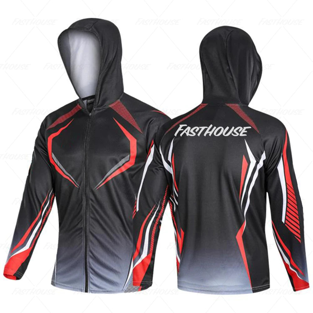 2023 NEW 2023 Men Fishing Clothes  New White Fishing Jersey A Sports Fishing Outdoor Mesh Breathable Hood