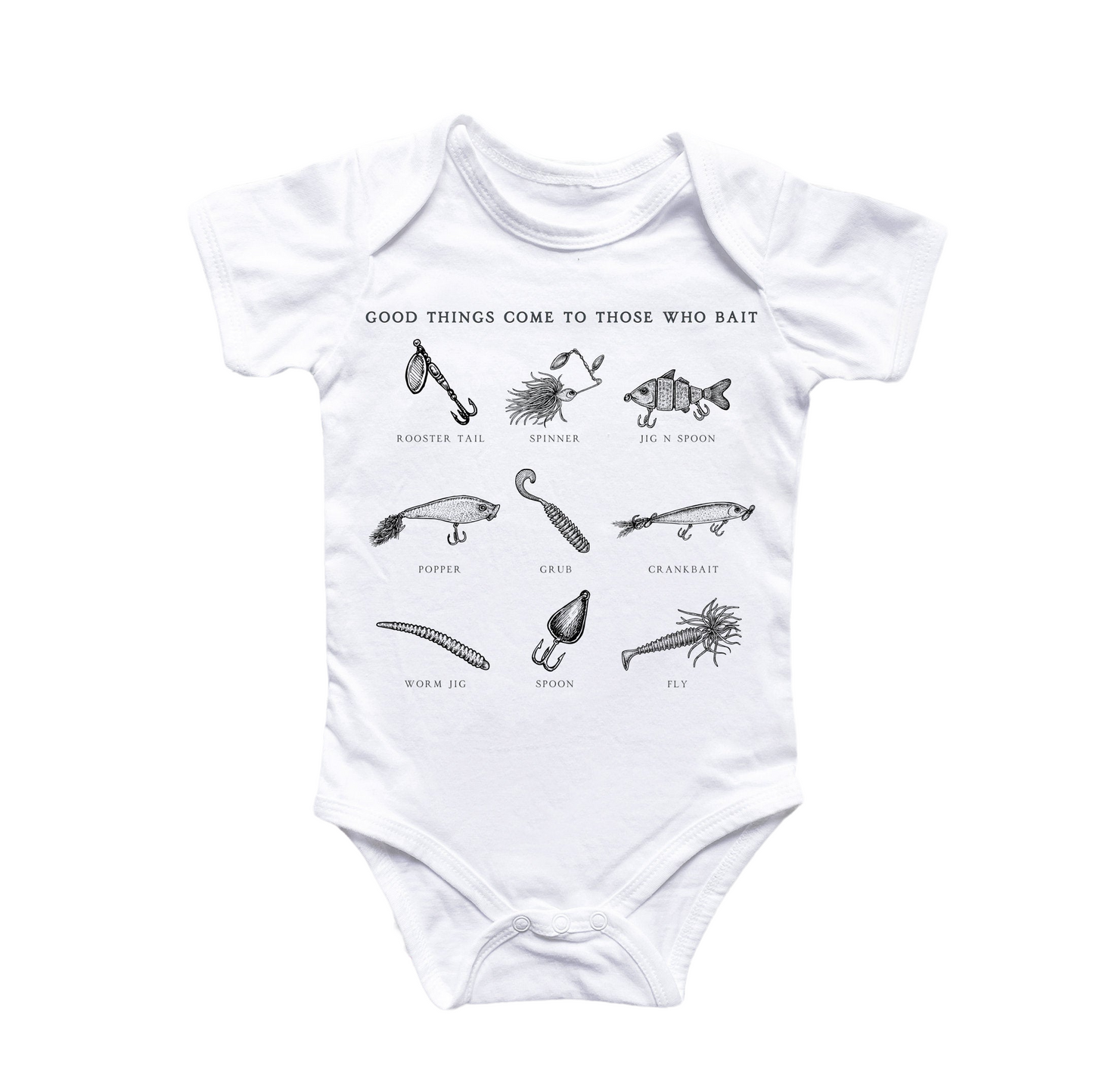 Fishing Fish - Baby Boy Girl Clothes Infant Bodysuit Funny Cute Newbor