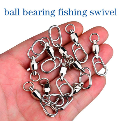 10Pcs Fishing Lure Bait Connector Stainless Steel High Quality Double Swivel Rings Oval Split Rings Fishing Tackle Accessories