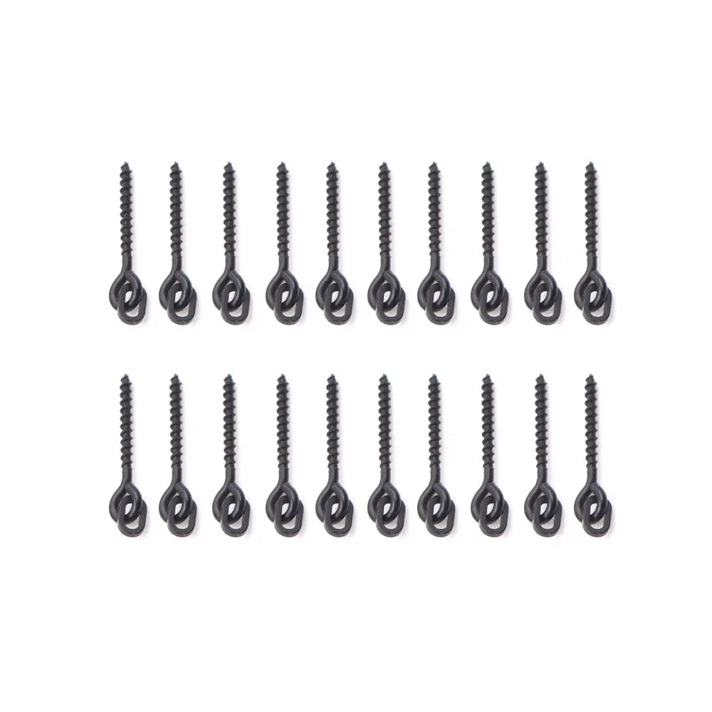 20pcs Carp Fishing Boilie Clips Bait Screws Artificial Fake Lure Ring Swivels For Hair Rig Method Feeder Fish Accessories Tackle