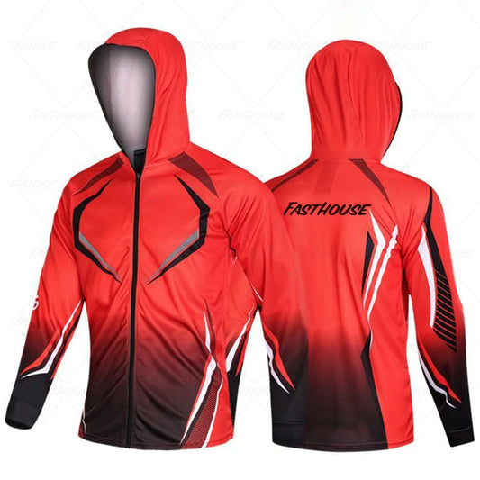 2023 NEW 2023 Men Fishing Clothes  New White Fishing Jersey A Sports Fishing Outdoor Mesh Breathable Hood