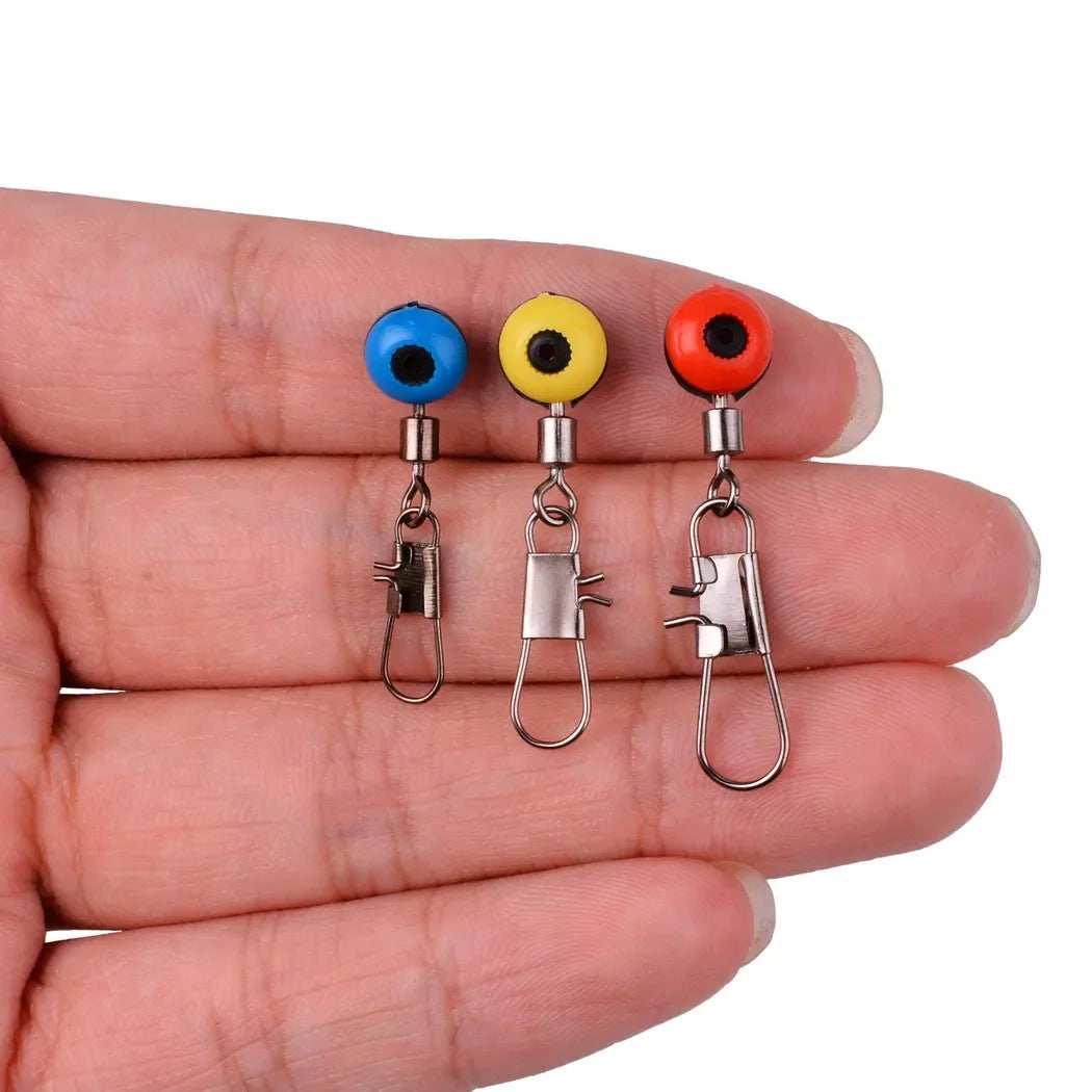 20pcs Fishing Line Hook Swivels Shank Clip Connector Interlock Snap Sea Space Beans Lure Fishing Hooks Connector Pesca Tackle